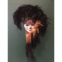 Unique Creations Cat Lady Face Mask Wall Hanging Decor... Louisiana style clay   152874352405